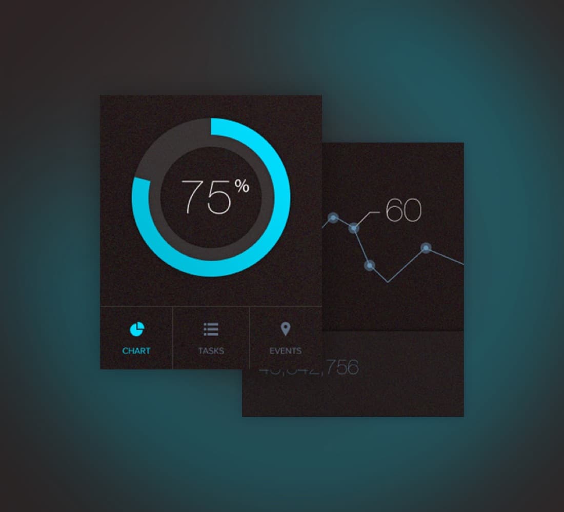 Connective Sports dashboard with performance charts